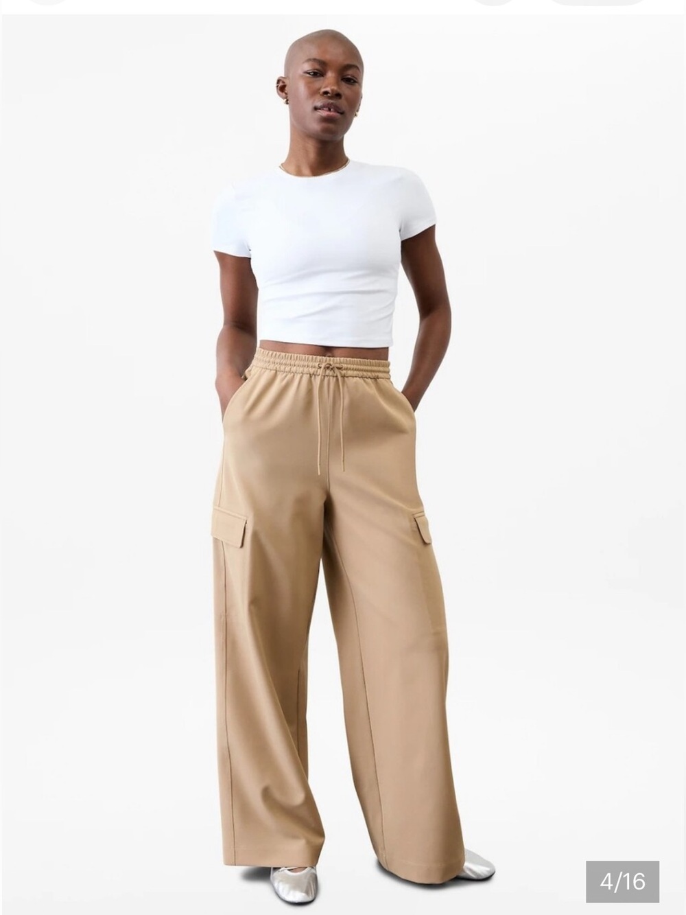 Athleta Tan Promenade Cargo Jogger Pants